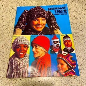 VTG Bernat Hats Scarves & Mittens Knitting Book
